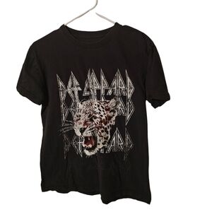 Def‎ Leopard T-Shirt-Womens-Medium-Black